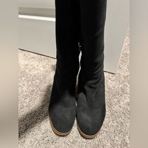 Marc Fisher Wide Calf Black Women's Over-the-Knee Suede Boots - Classic Style